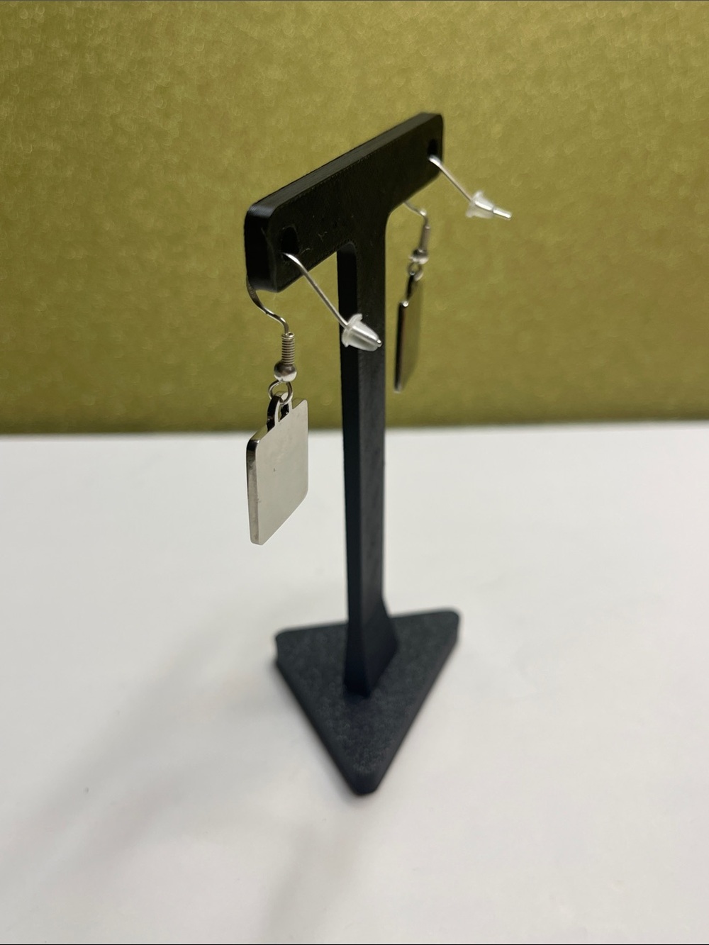 Coach Black and Silver Square Logo Drop Earrings - Picture 4 of 6